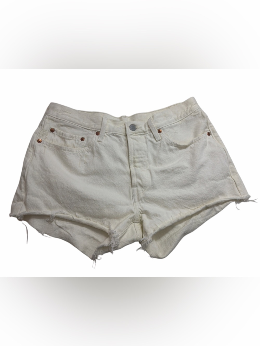 Levi’s Premium - 501 Mid rise cut off raw hem denim shorts